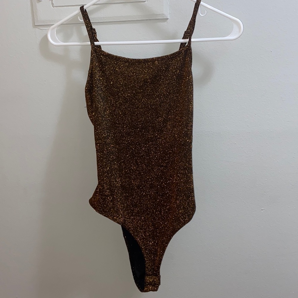 Gold Open Back Charlotte Russe Onesie